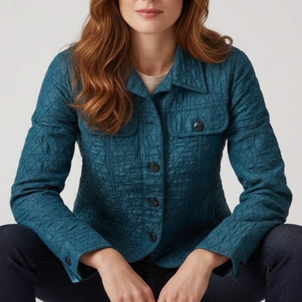 Coldwater Creek Crinkle Diamond Quilted Jacket - Picture 15 of 16